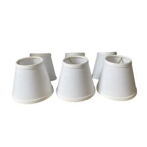 Set of 6 Chandelier Fabric Lamp Shades Mini Barrel Lampshades Clip On Table Wall